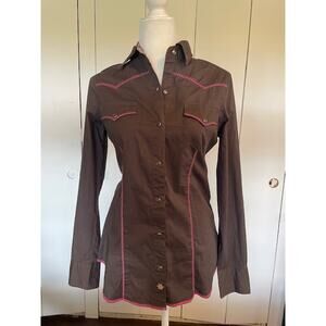 Vintage Tin Haul Women's Size Small Western Rodeo Shirt Tapered Fit Pearl Button